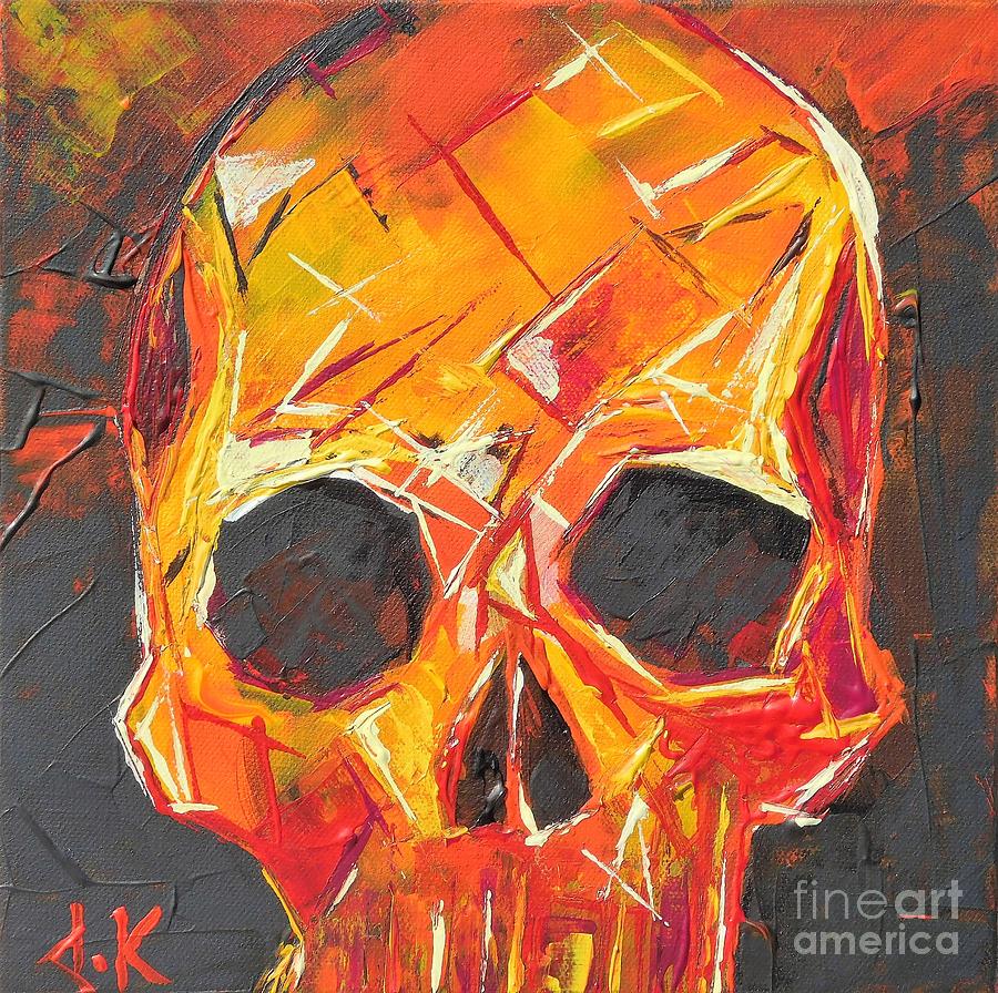 Skull Painting - Skull Study #3 by David Keenan