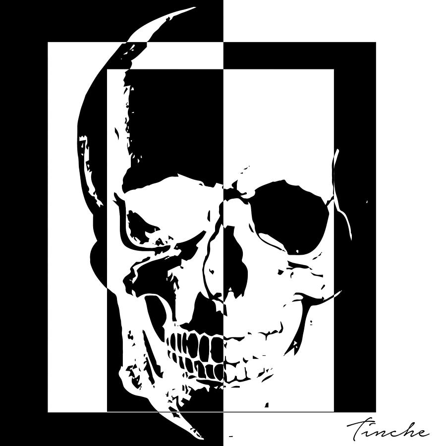 Black And White Digital Art - Skull by Tinche InvARTe