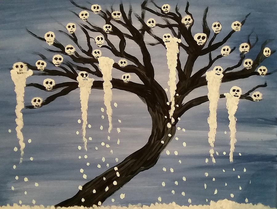 Winter Painting - Skull Tree by Vale Anoai