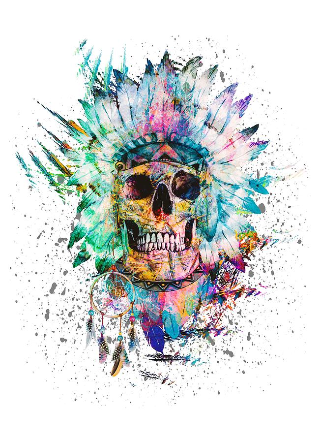 Skull - Wild Sprit Digital Art by Riza Peker - Fine Art America