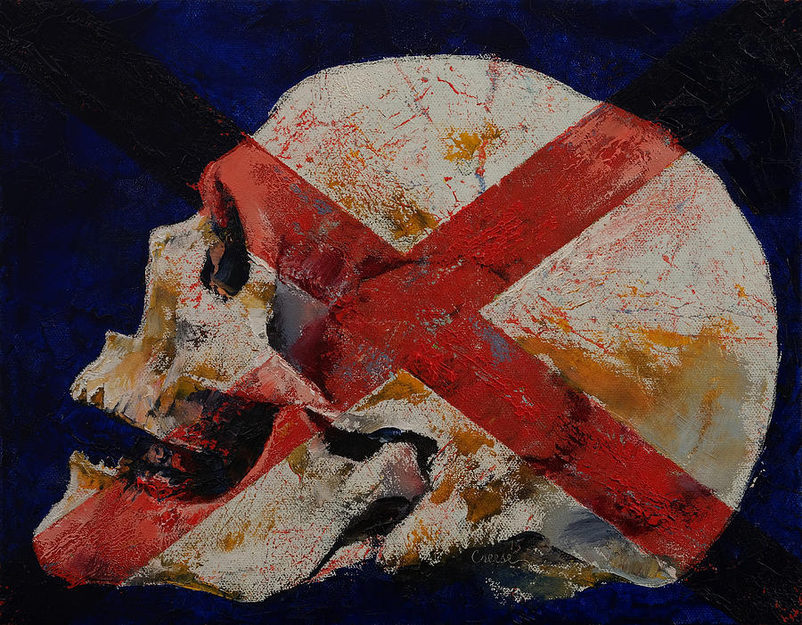 Skull with Cross Painting by Michael Creese