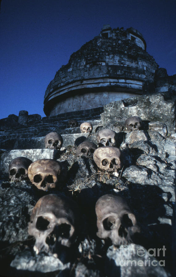 Mayan Photograph - Skulls at Chichen Itza by The Harrington Collection