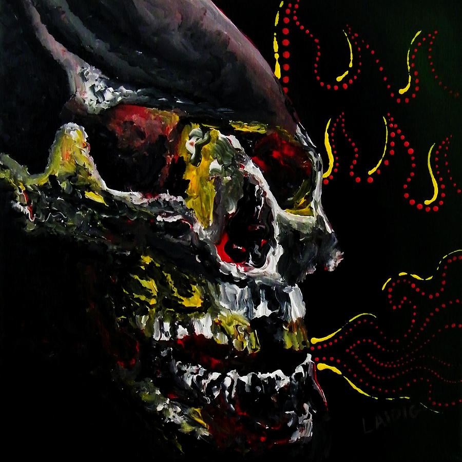 Skully 5112015 Painting by Aarron  Laidig