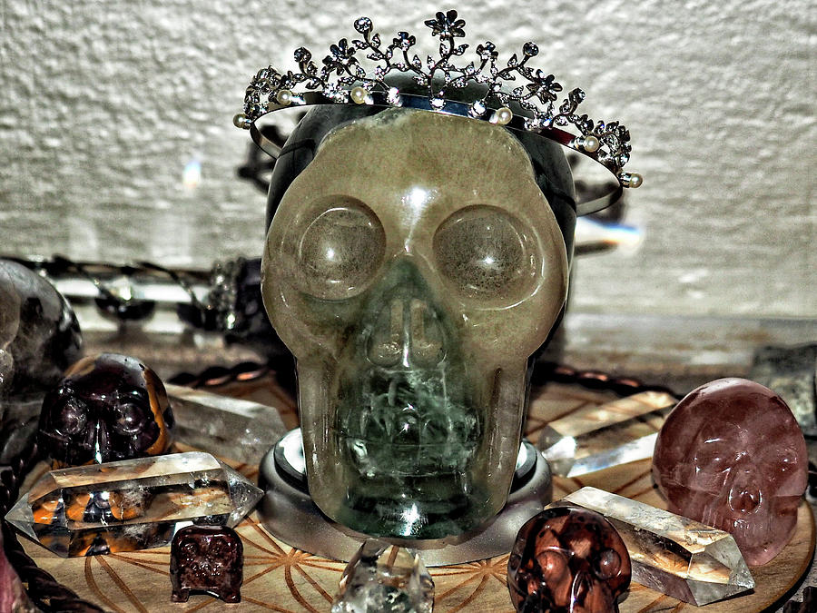Skully was crowned in the Crystal Skull Healing Grid Photograph by Rebecca Dru