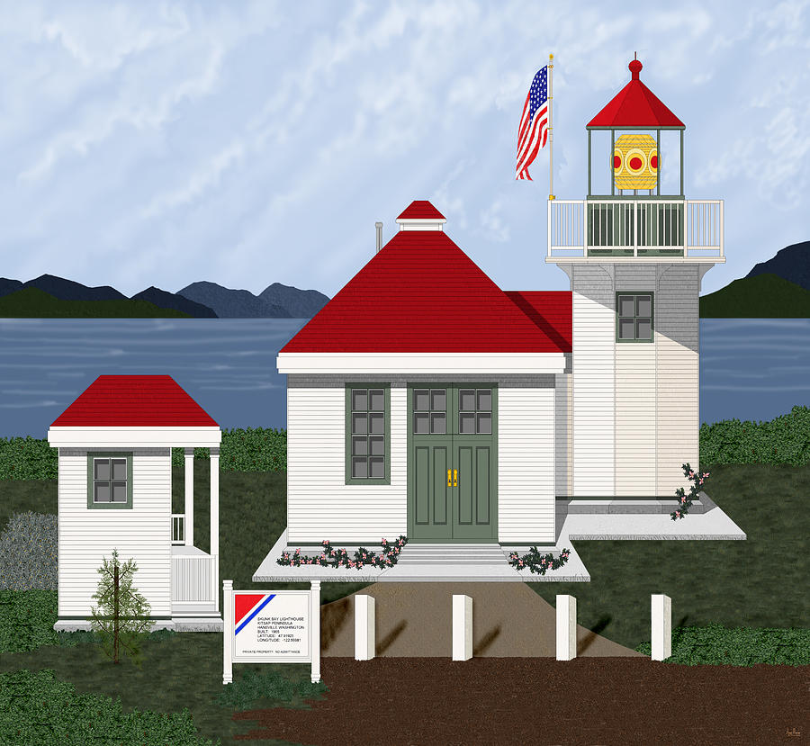 Skunk Bay Lighthouse Painting