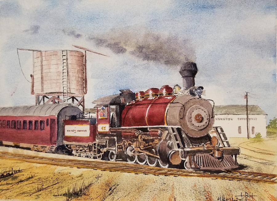 Skunk Train CW45 Fort Bragg CA Painting by Bruce Holder