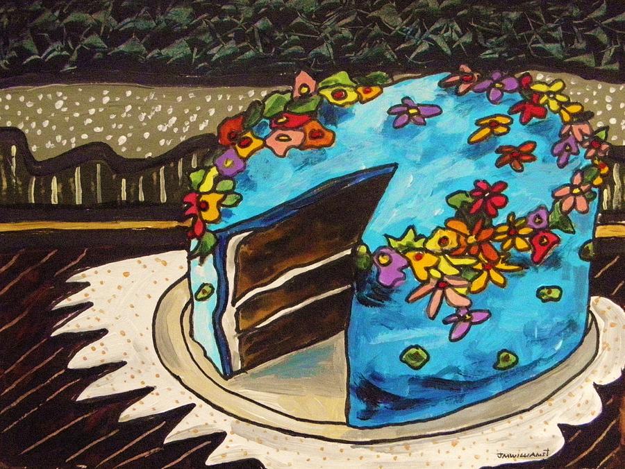 Sky Blue Cake Painting by John Williams