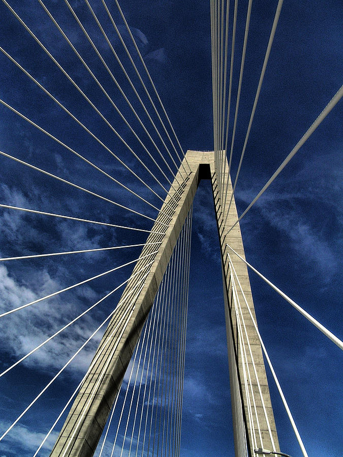 Sky Lines of Arthur Ravenel Jr Bridge Photograph by Dustin K Ryan