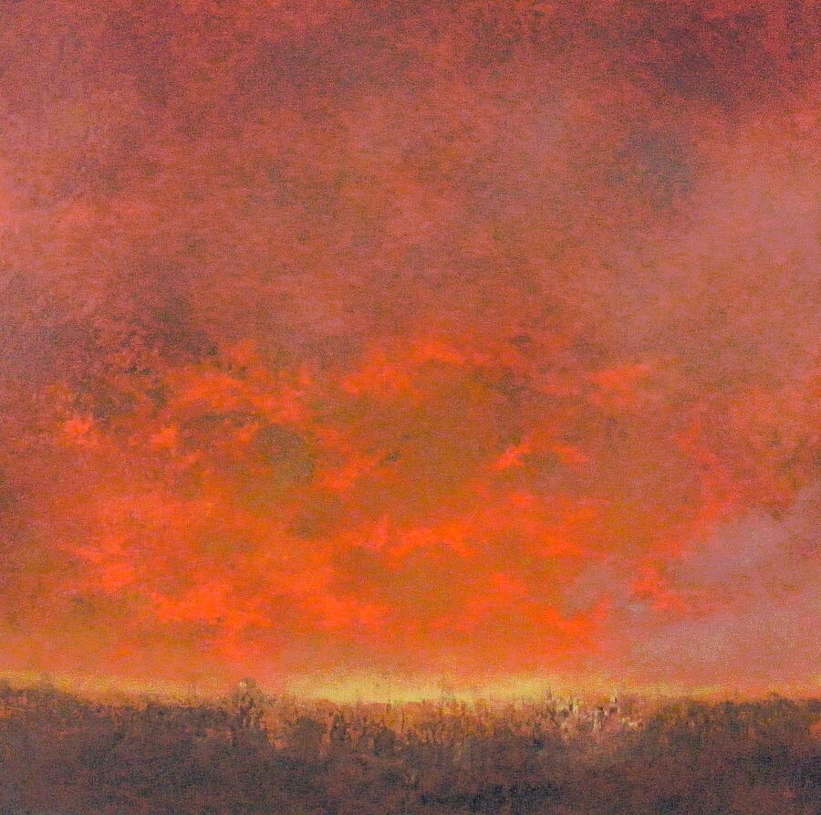 Sky of fire Painting by Tomas Castano