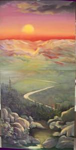 Sky Over Sawtooth Mountain Painting by Irene Corey Sky Over Sawtooth Mountain Painting by Irene Corey