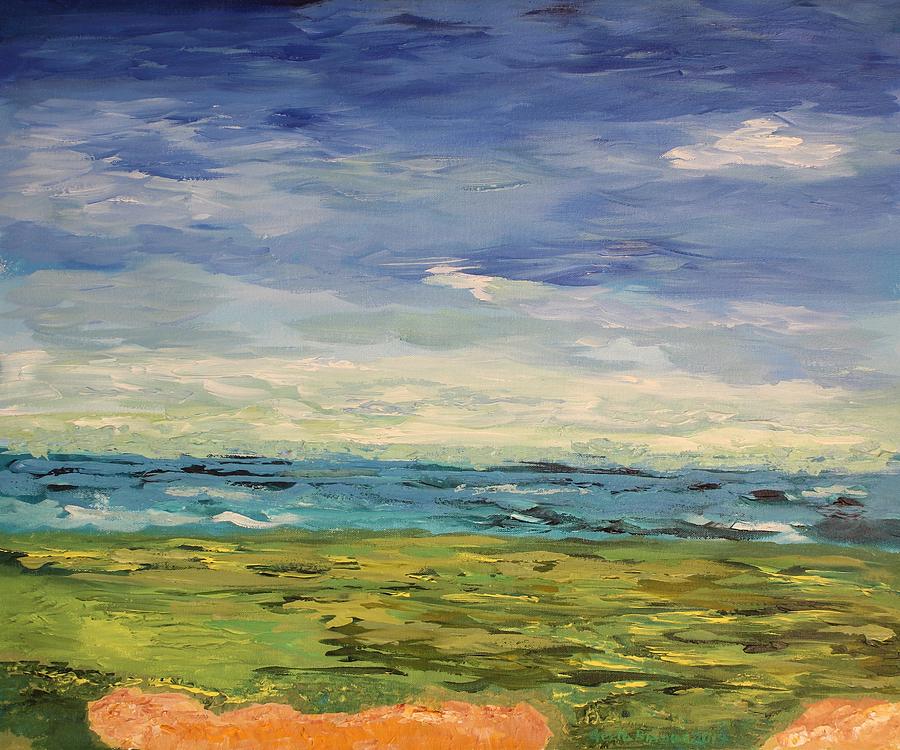 Golf Painting - Sky, Sea and Golf  by Geeta Yerra