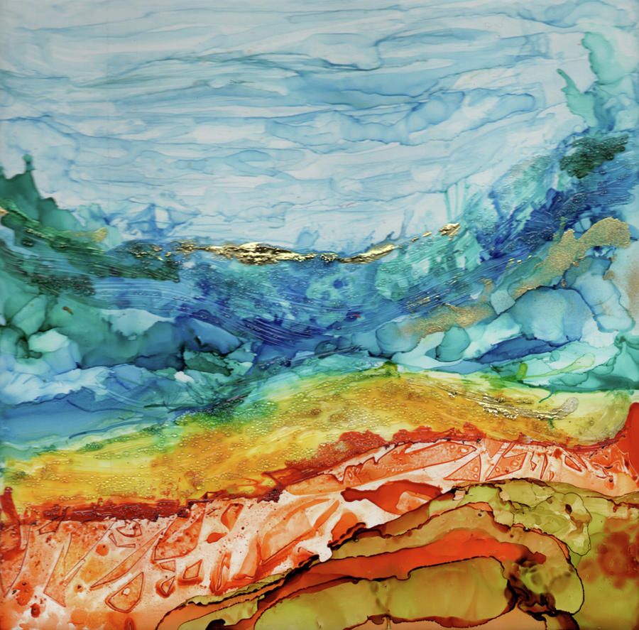 Sky Sea Sand Painting by Mary Benke