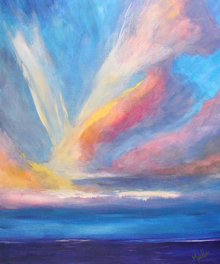 Sky Twist Cloudscape Painting by Nancy Merkle