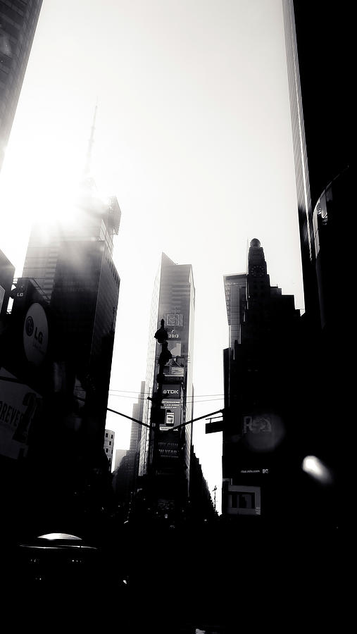 Sky View Silhouette of Times Square Photograph by Christopher Maxum