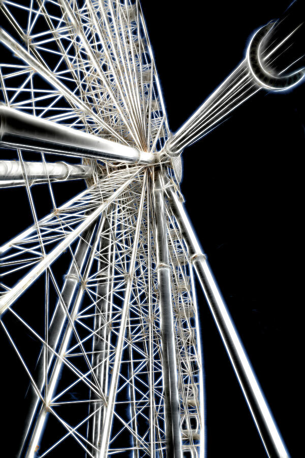 Architecture Photograph - Sky Wheel Aglow by Lorraine Baum