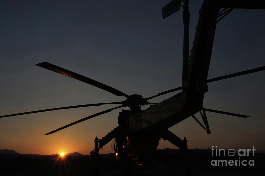Helicopter Photograph - Skycrane Sunset by Rick Mann