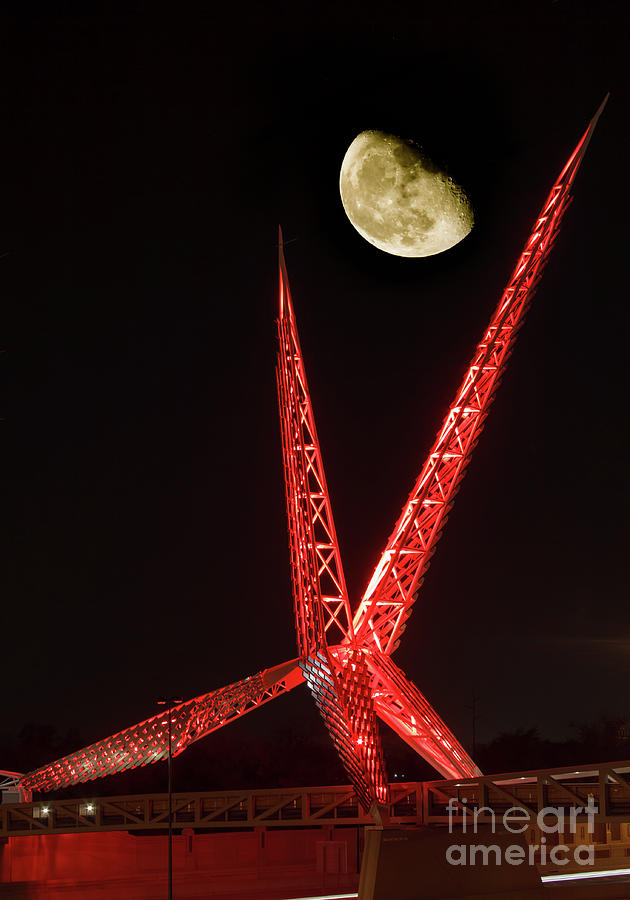 Skydance with the Moon in Red Photograph by Richard Smith