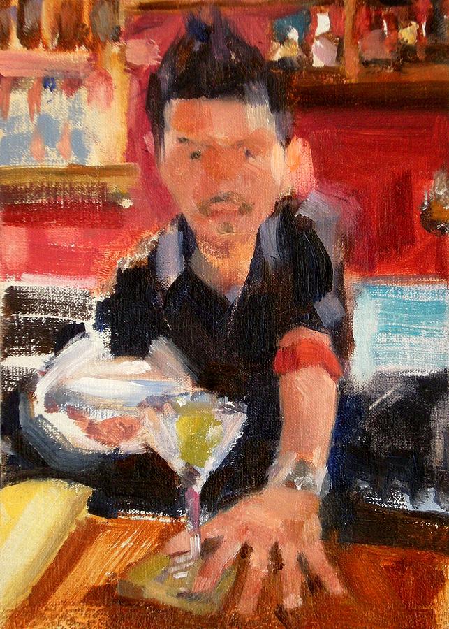 Skyey at The Far Bar Painting by Merle Keller
