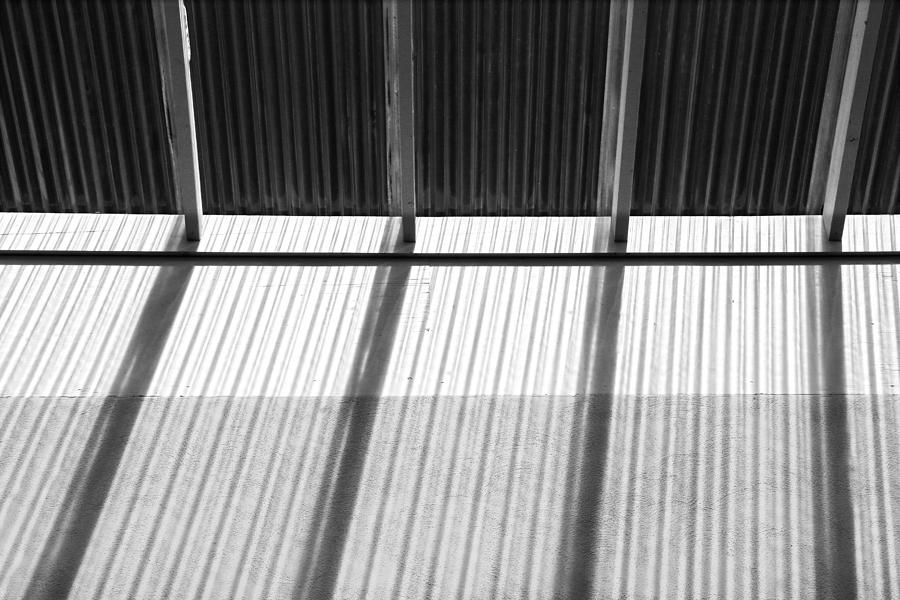 Skylight Abstract 9 BW Photograph by Mary Bedy