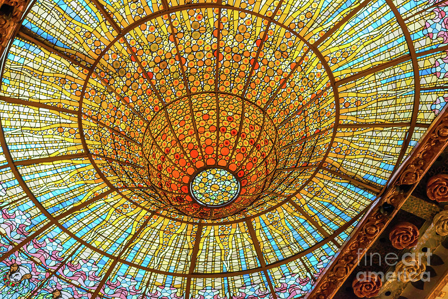 Skylight in Palace of Catalan Music  Photograph by Andrew Michael