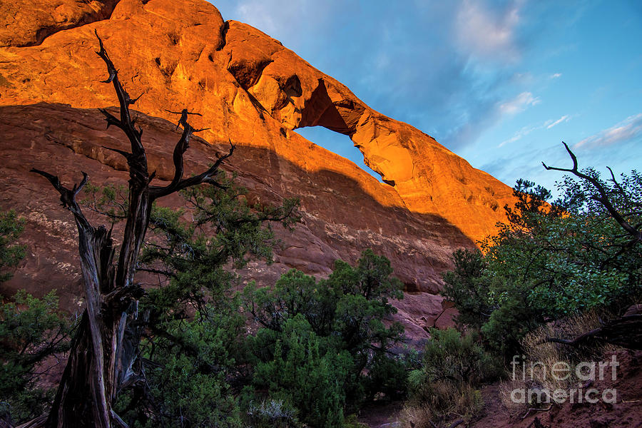 Skyline Arch At Sunset - Arches National Park - Utah Photograph by Gary Whitton
