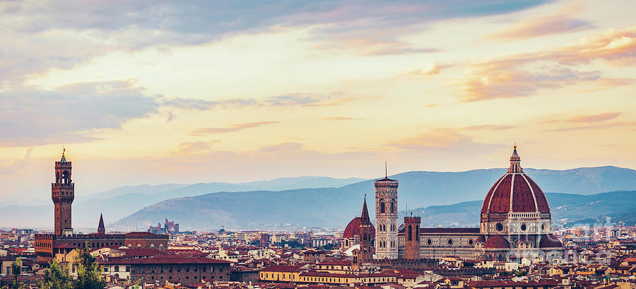 Skyline of ancient city of Florence, Italy. Photograph by Michal Bednarek