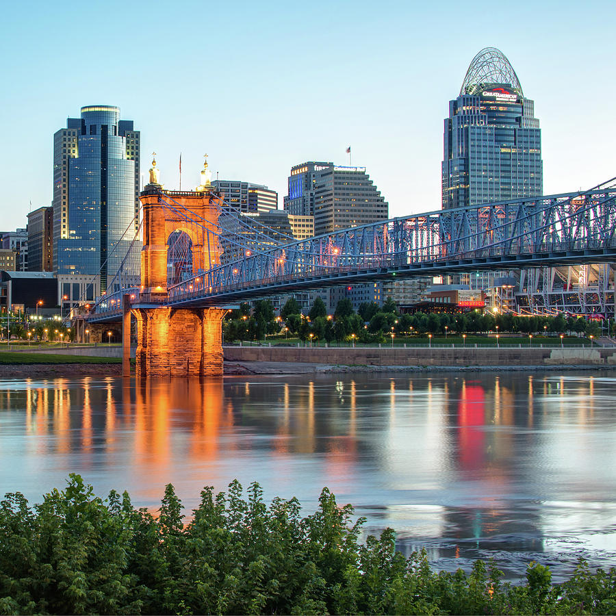 Skyline of Cincinnati Over the Ohio River  Photograph by Gregory Ballos