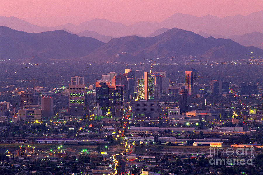 Skyline of Downtown Phoenix Arizona Photograph by Wernher Krutein