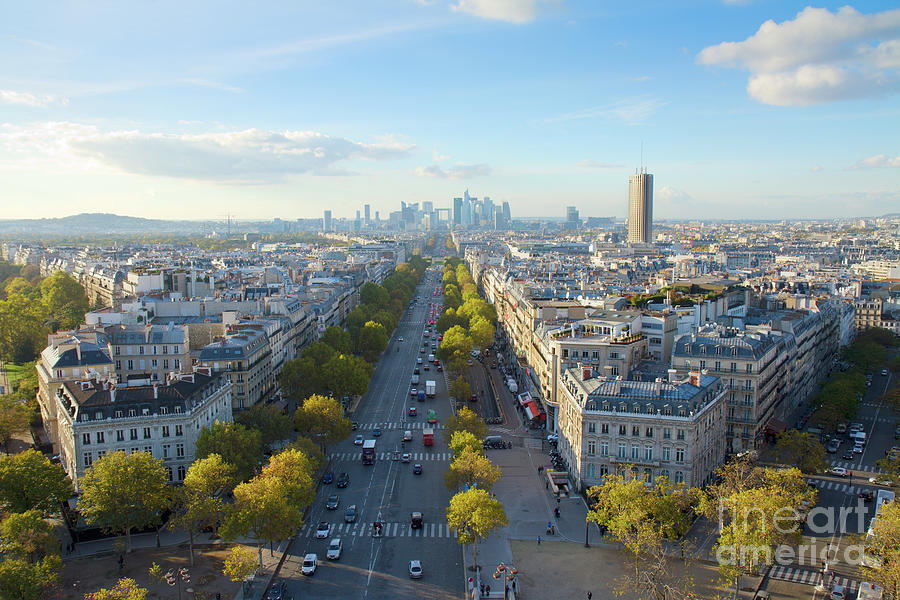 Skyline Of Paris From Place De L Etoile In France Photograph
