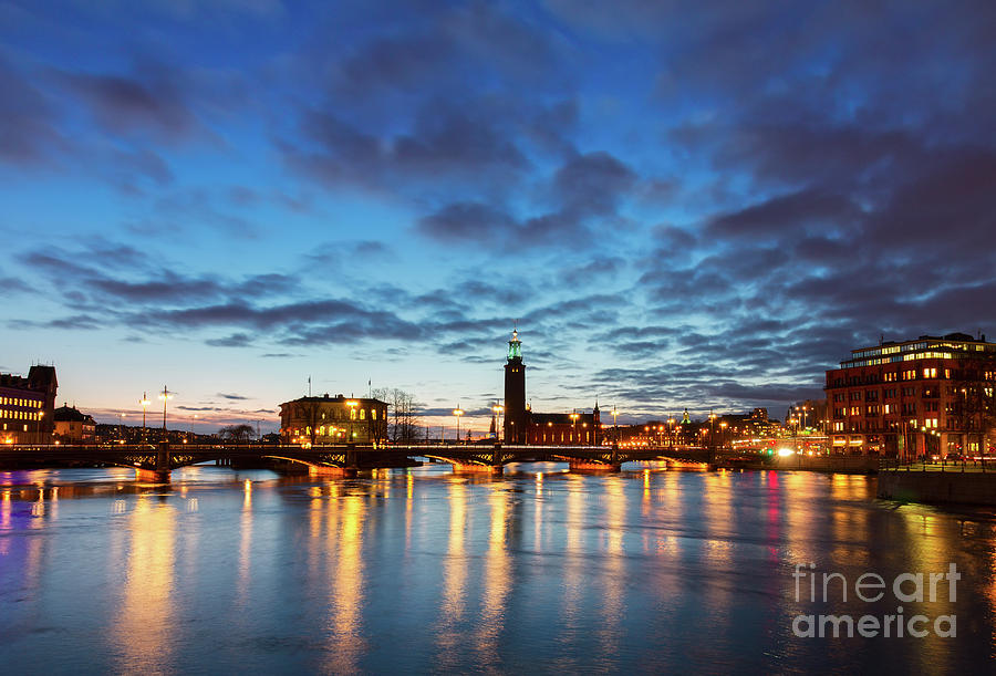 Skyline with Cityhall of Stockholm Photograph by Anastasy Yarmolovich