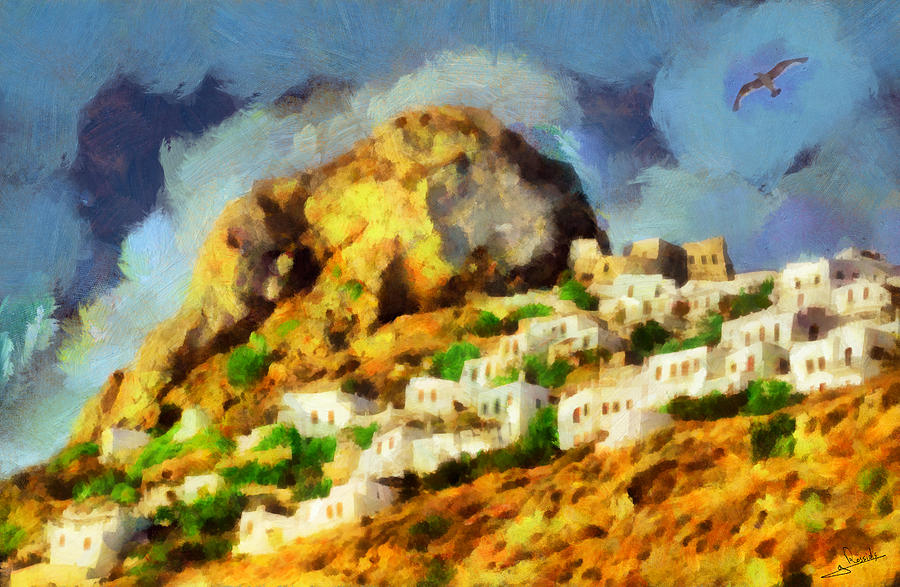 Skyros island Painting by George Rossidis