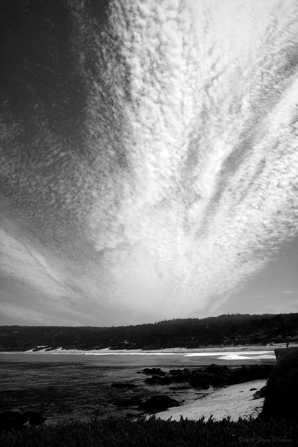 Skyscape At Carmel Beach B And W Photograph by Joyce Dickens