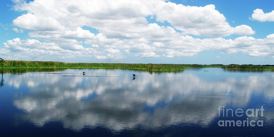 Skyscape Reflections Blue Cypress Marsh Conservation Area Near Vero Beach Florida C2 Photograph by Ricardos Creations