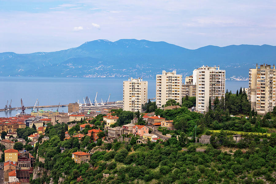 Skyscrapers and bay of Rijeka view Photograph by Brch Photography