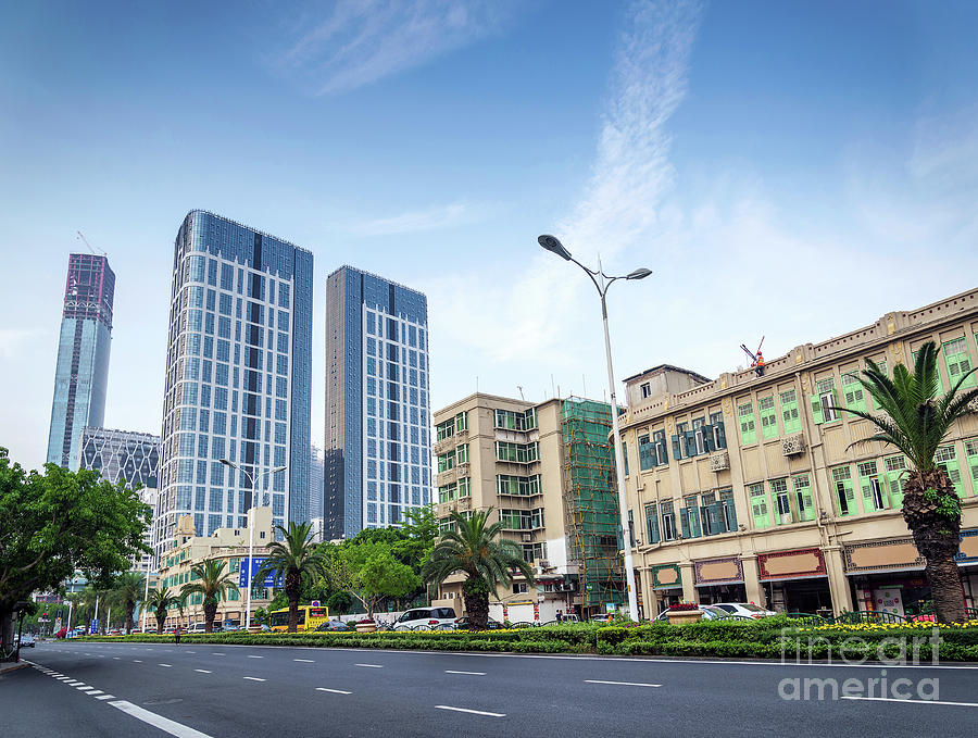 Skyscrapers And Road In Downtown Xiamen City China Photograph by JM Travel Photography