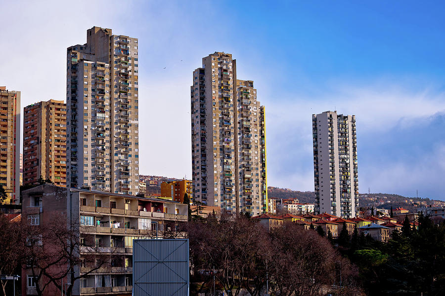 Skyscrapers of city Rijeka view Photograph by Brch Photography