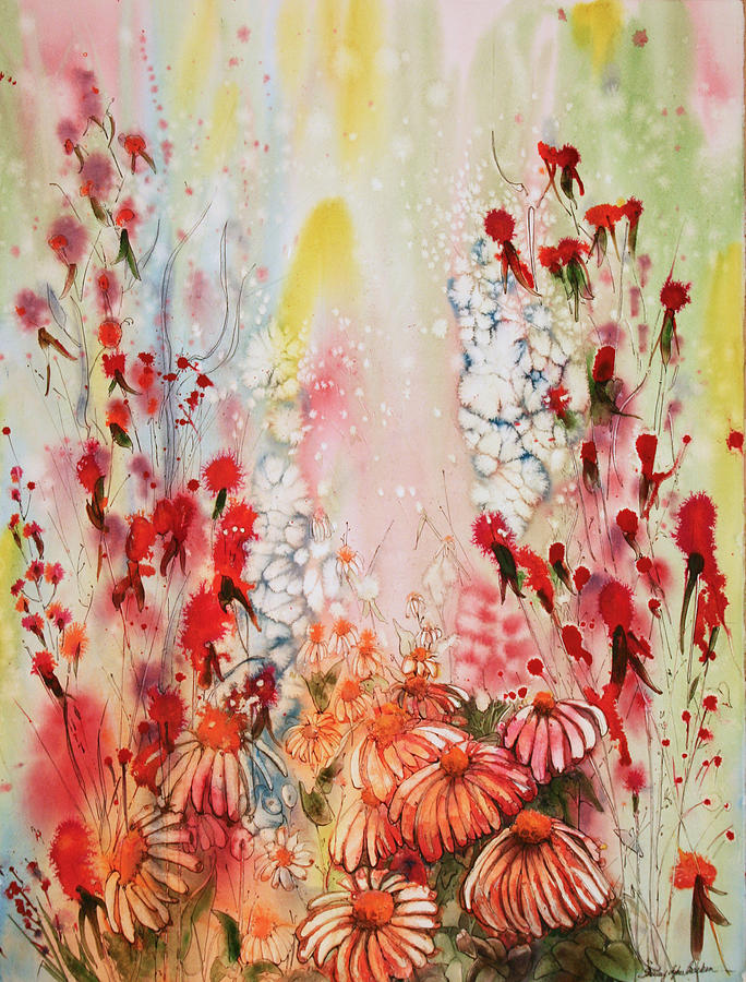 Flower Painting - Skyward by Shirley Sykes Bracken