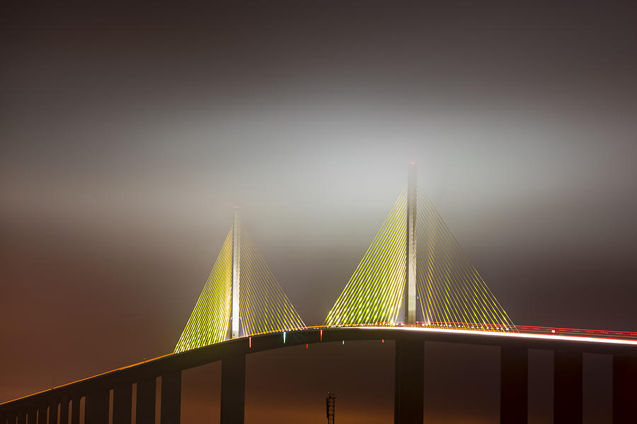 Skyway in Fog Photograph by Jon Glaser