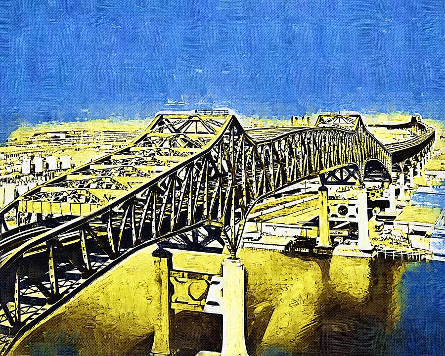 Bridge Mixed Media - Skyway Terror by Deborah Selib-Haig