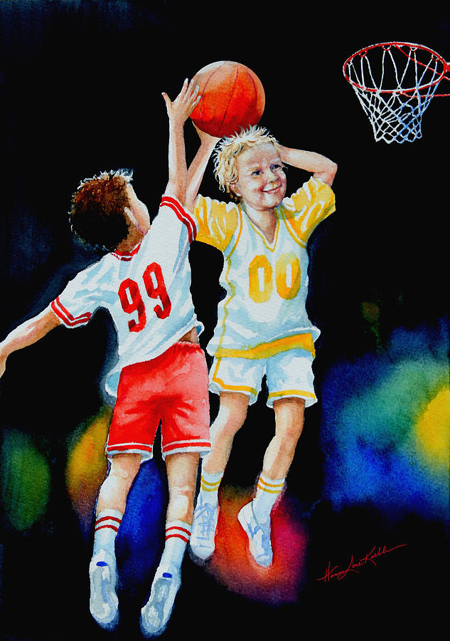 Basketball Painting - Slam Dunk by Hanne Lore Koehler