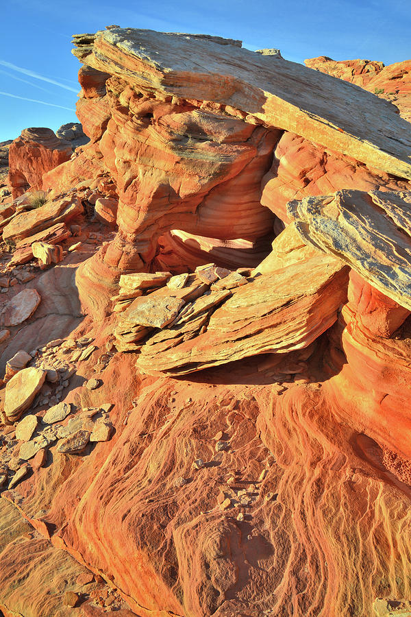 Slanted Sandstone in Valley of Fire Photograph by Ray Mathis
