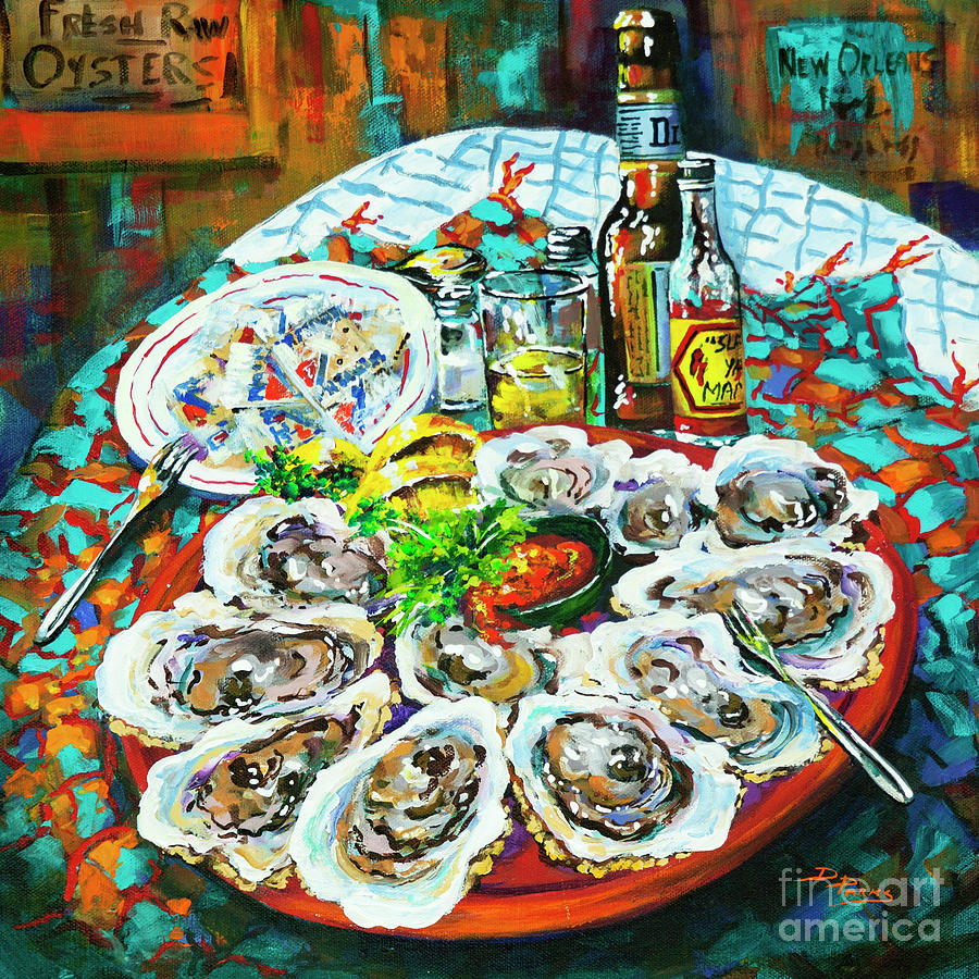 New Orleans Painting - Slap dem Oysters  by Dianne Parks