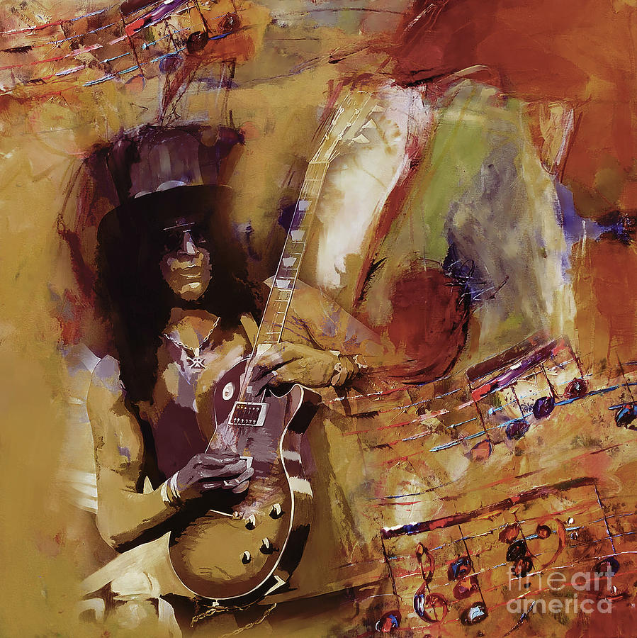 Slash guitarist 1 Painting by Gull G