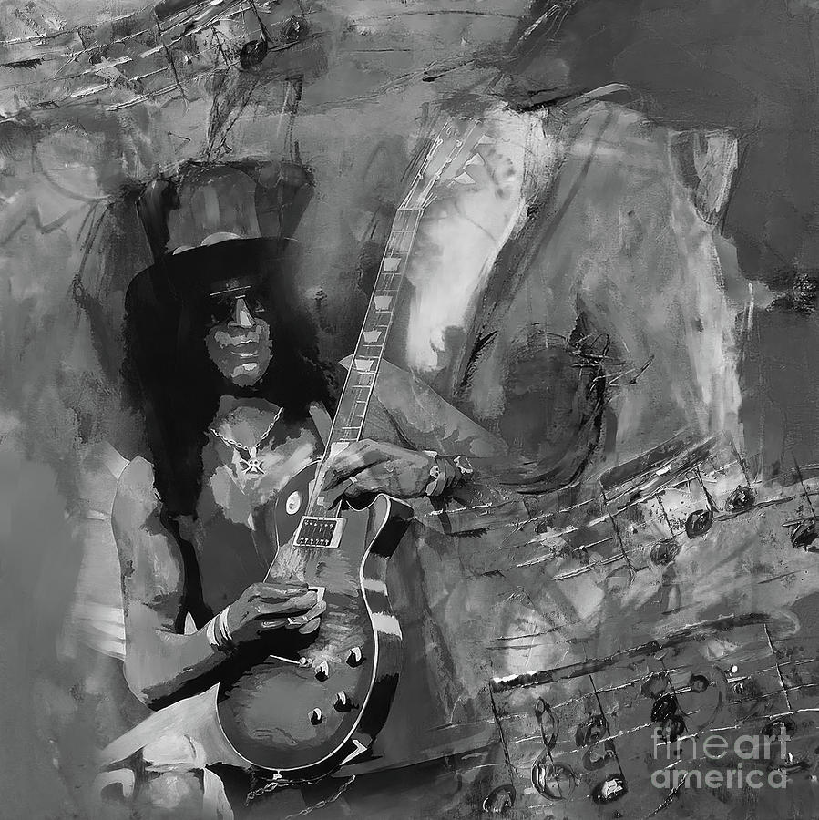 Slash Guitarist Painting by Gull G