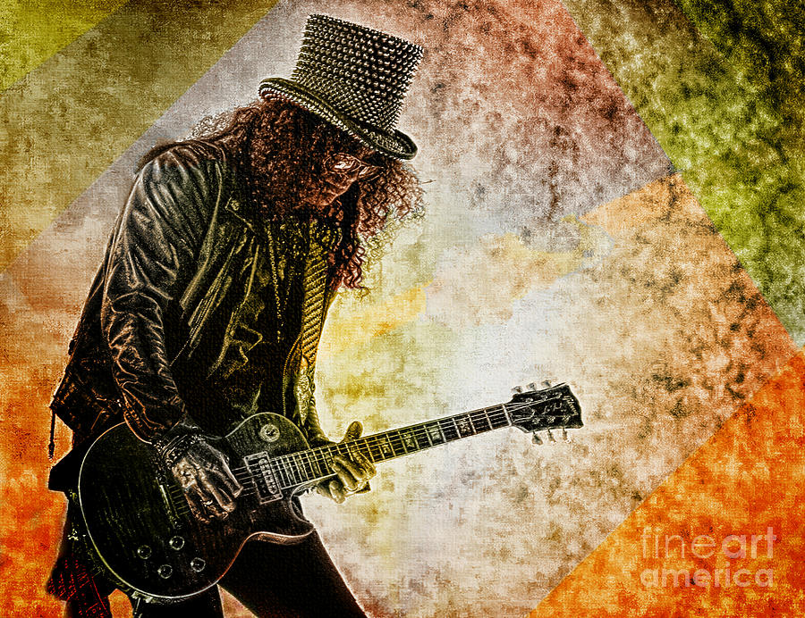 Slash - Guitarist Digital Art by Ian Gledhill