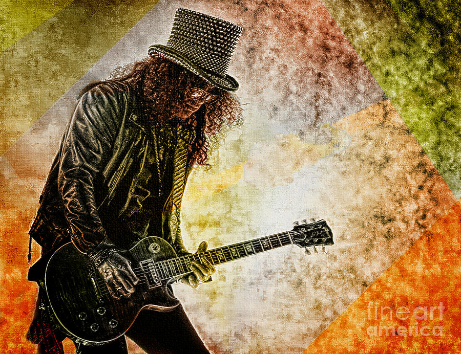 Slash - Guitarist Digital Art by Ian Gledhill - Pixels