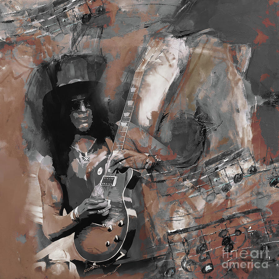Slash Painting - Slash Guns and Roses  by Gull G