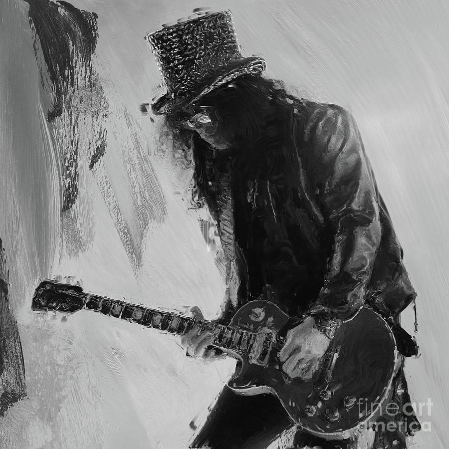 Slash musician Painting by Gull G