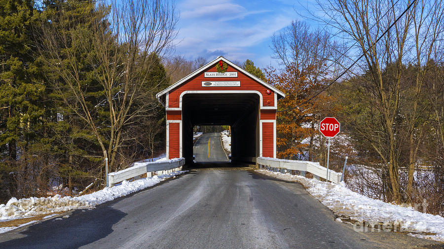  Slate Covered Bridge. Photograph by New England Photography