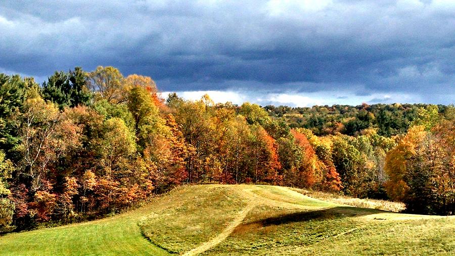 Sledding Hills in the Fall Photograph by Brad Nellis